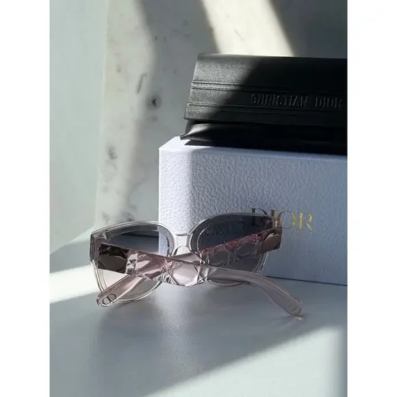 NEW Dior Lady Dior 95.22 Sunglasses in Transparent Pink - Picture 7 of 7